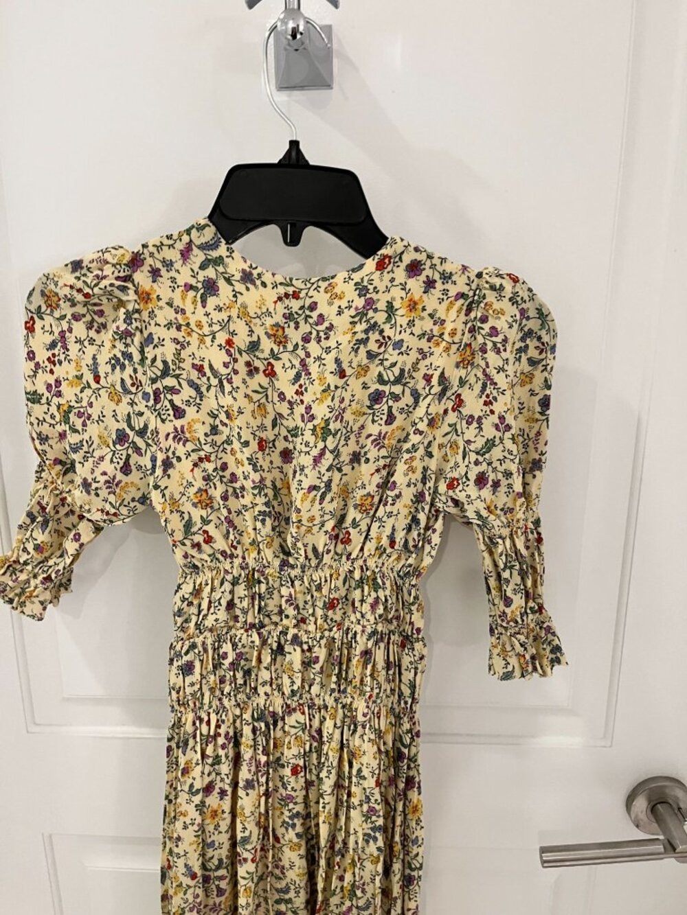 NWOT Reformation Cyrus Dress in Yasmeen Yellow Floral Size 0 Maxi Smocked Midi - Picture 8 of 11